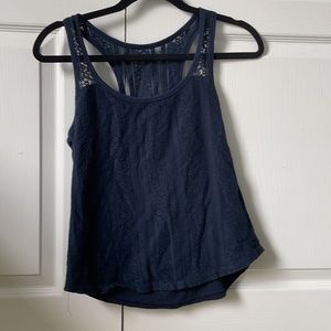 Hollister Navy Lace Tank Top